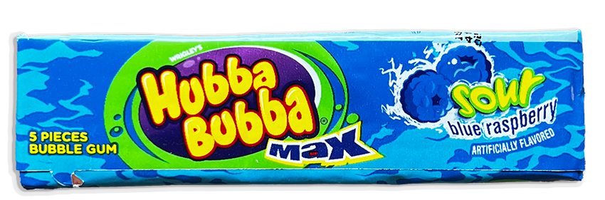 Hubba Bubba Max Sour Blue Raspberry Flavor package